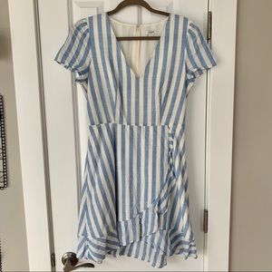 J. Crew Striped Ruffle Dress